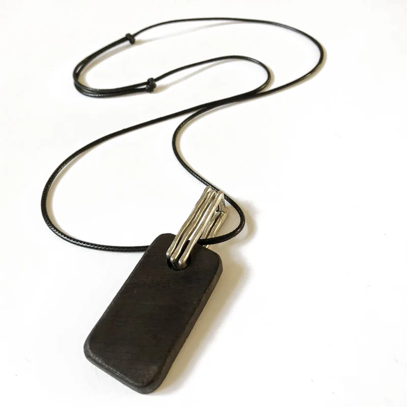 

Free Shipping Oriental Wooden Square Pendant Adjusted Necklace
