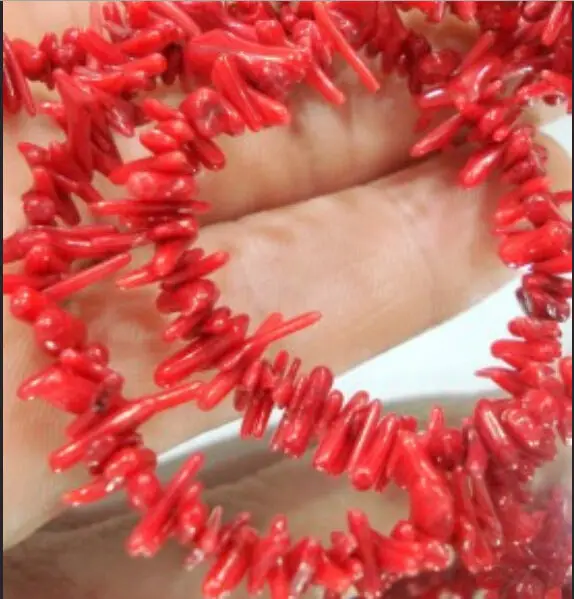 

Natural Red Coral Chip Loose Beads 15"