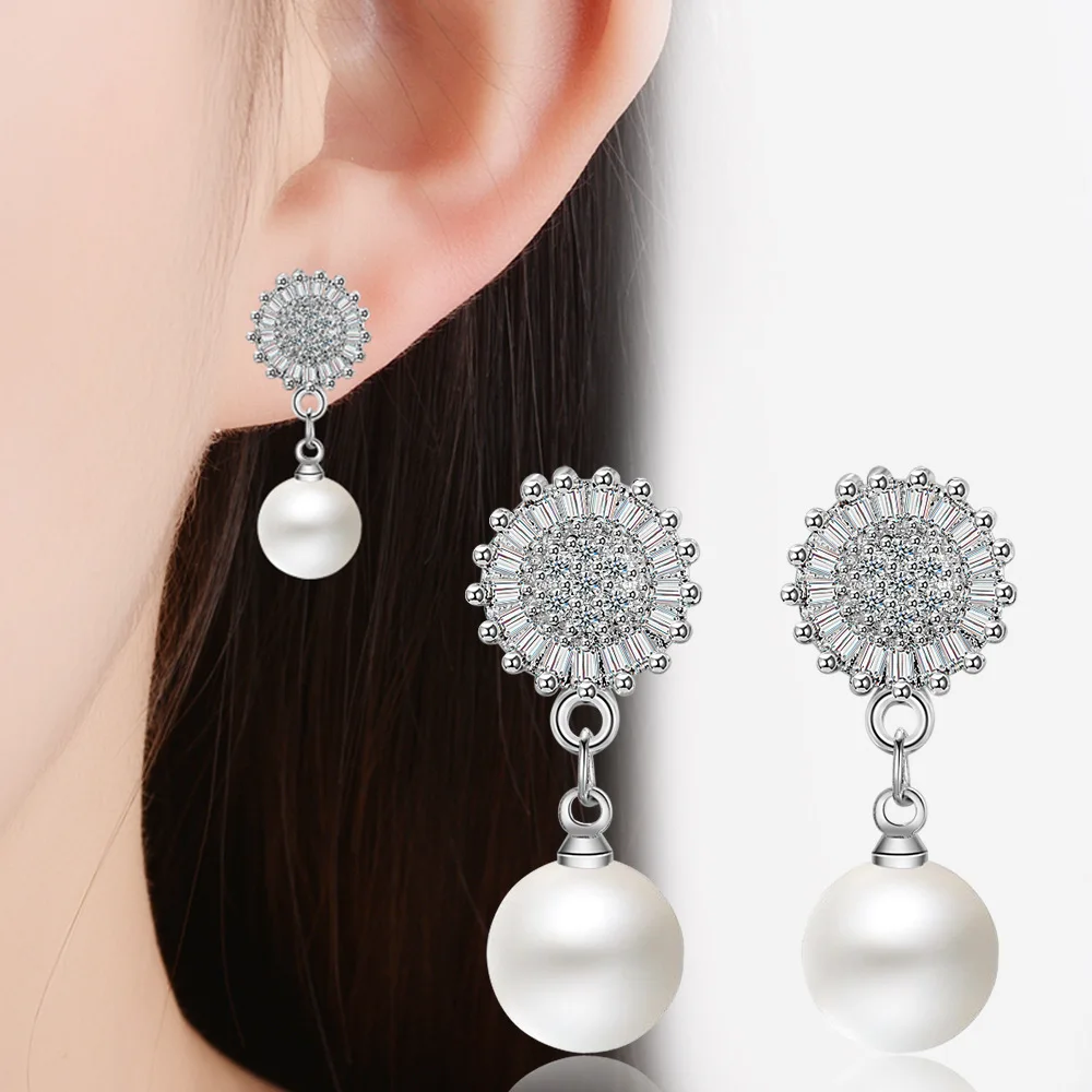 women pearl earrings with cubic zirconia (7)