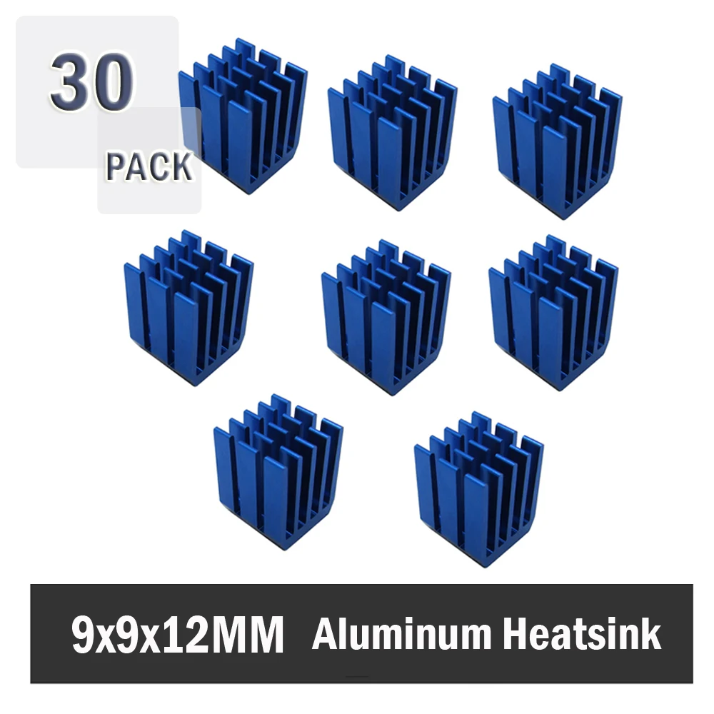 

30PCS 9 x 9 x 12mm Cooler Heat Sink Aluminum Mini IC Chipset Cooling Heatsinks