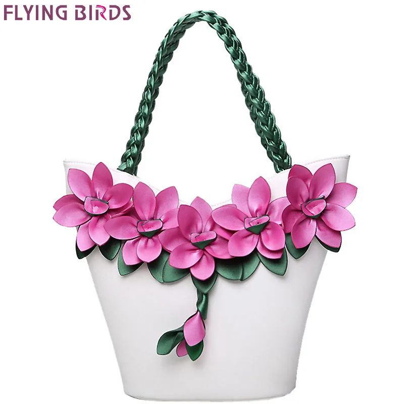 FLYING BIRDS women tote designer bag leather handbag flower composite bags women s pouch vintage bolsas