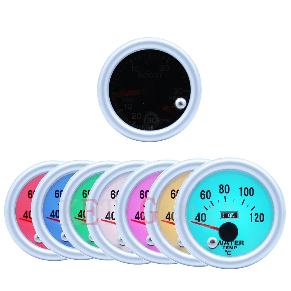7 Light Color LCD Display 52mm Volt water temp oil temp oil press rpm