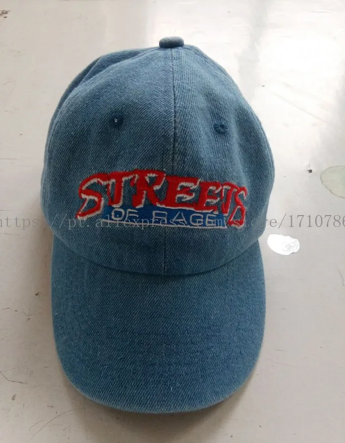 

Denim Distressed Streets Of Rage Sega Nintendo Dad Cap Hat (BY ANY MEANS NECESSARY) Vtg Retro