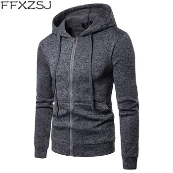 

FFXZSJ Brand Men Spring Autumn Hoodies Zipper Jackets Streetwear Male Casual Fashion Slim Fitted Jackets Hombre Outwear Hoody