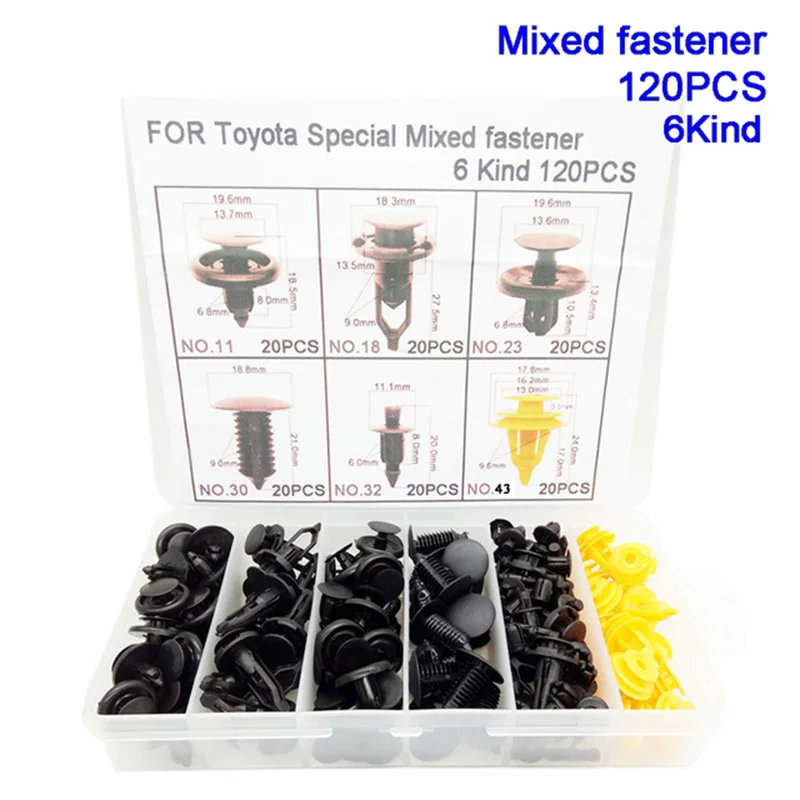

120pcs Set Mixed Door Bumper Fender Liner Fixing Fasteners Sealing Strip Lips Replacement Interior Accessories