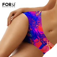 FORUDESIGNS/трусики бикини, сексуальные купальники с принтом граффити, бразильские трусики, женские шорты для плавания, плавки, стринги, нижнее белье