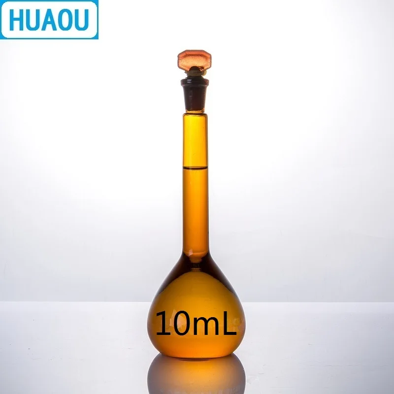 HUAOU 10 мл объемная фляга класс А коричневое Янтарное стекло с одним градуированным
