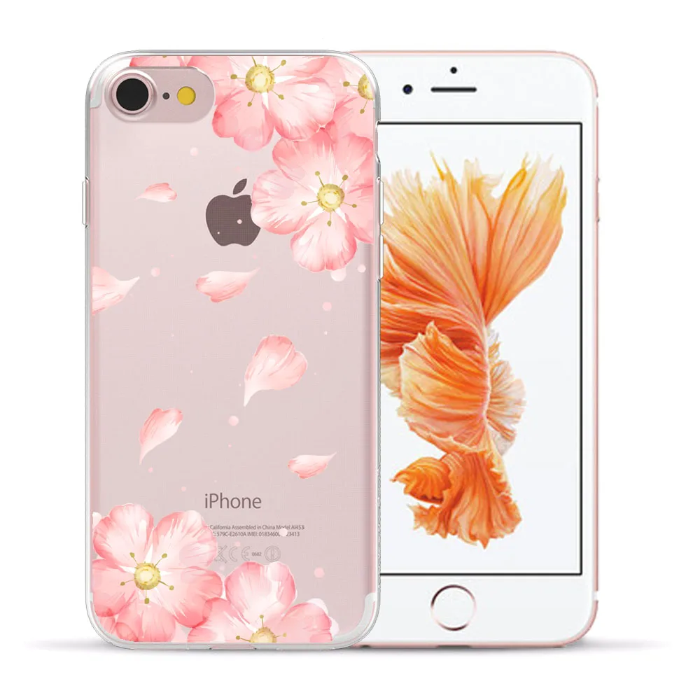 Сексуальный силиконовый чехол в стиле ретро с цветочным рисунком для iPhone 5 5S SE 6 6S 7
