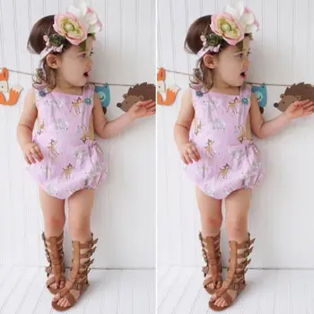 

Fashion Newborn Infant Baby Girls Deer Romper Jumpsuit Outfits Clothes