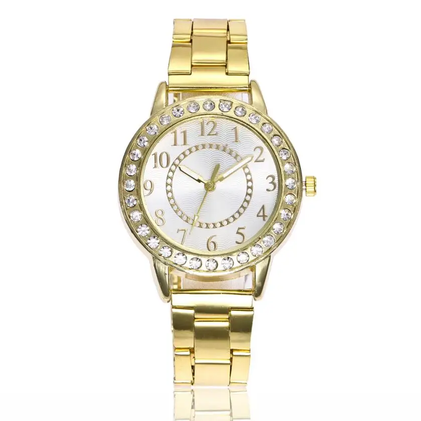 

Women Fashion Stainless Steel Band Analog Quartz Round Wrist Watch Watches female watches top brand luxury clock women vintage