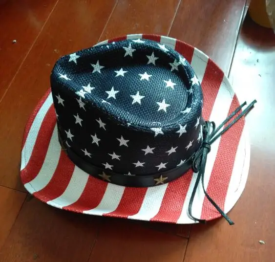 Приветственные соломенные шляпы, летняя пляжная Мексиканская ковбойская шляпа с флагом США, печать логотипа, Hi-Q, ковбойская шляпа в западном стиле, GH-340
