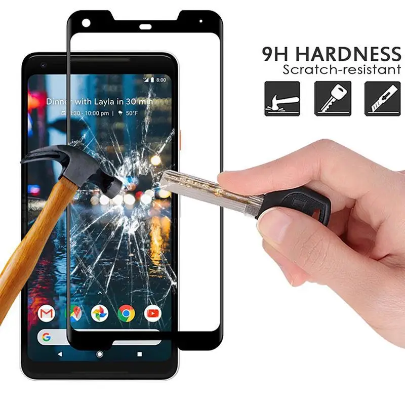

2 PC for Google Pixel 3 3XL 3D Curved tempered glass film for Google Pixel 2 2XL Hard-edged privacy full-screen protector film