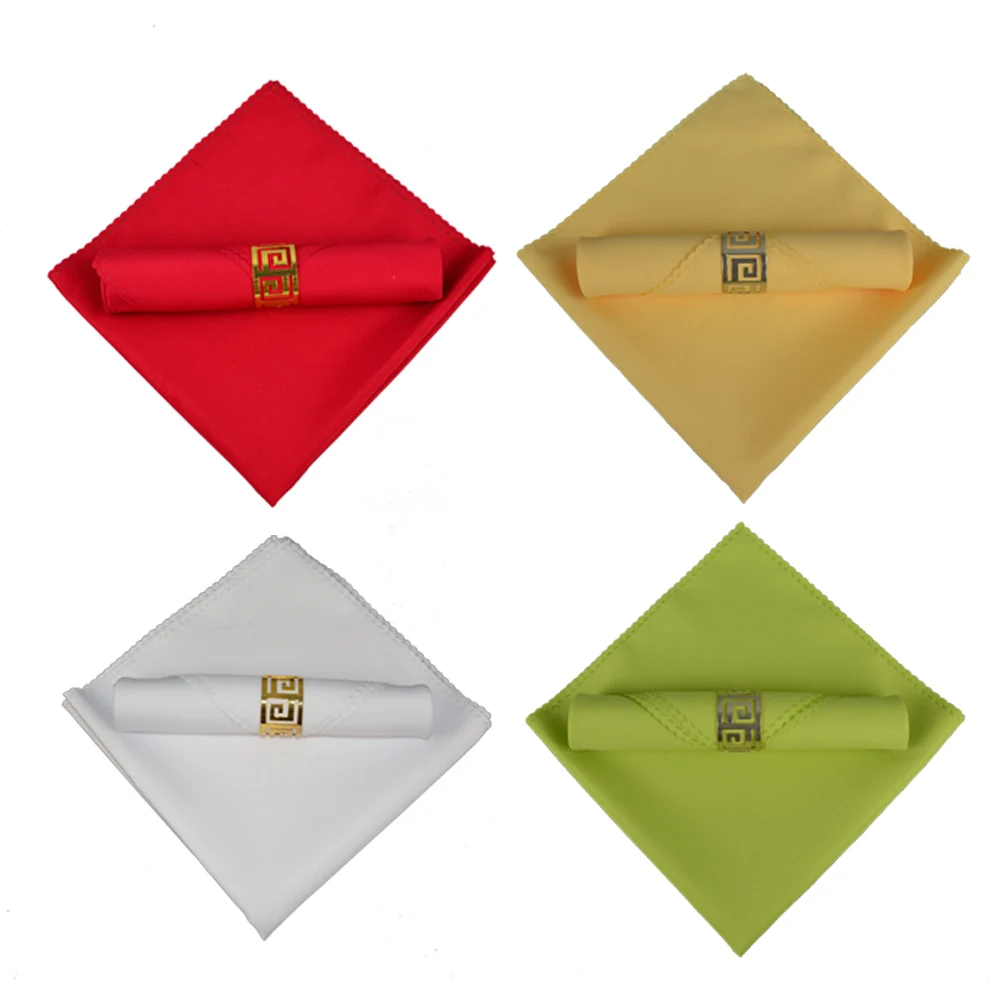 

Hot 10pcs/lot 48*48cm Red/White 20 colors Solid Plain Polyester Napkin For Hotel Restaurant Wedding Party Table Decoration Towel