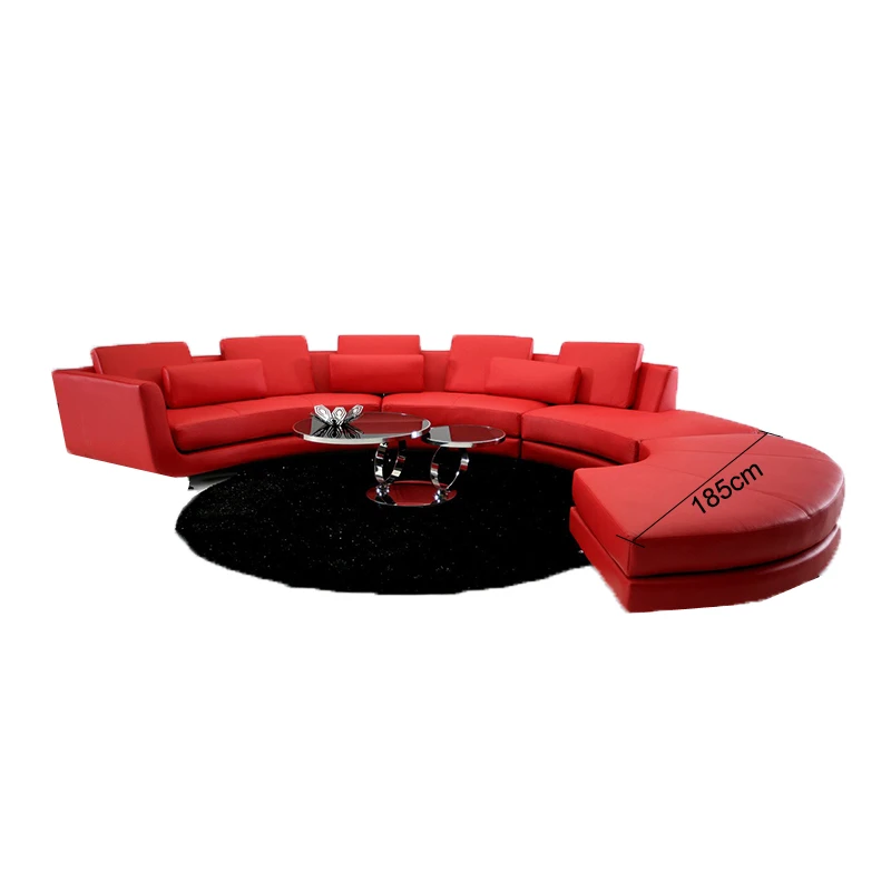 

Unique arch design Italian genuine leather sofa