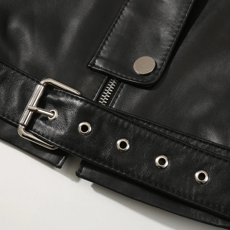 2019 Spring Version of The Slim Slimming Locomotive Sheepskin Leather Short Jacket Real Leather Jacket