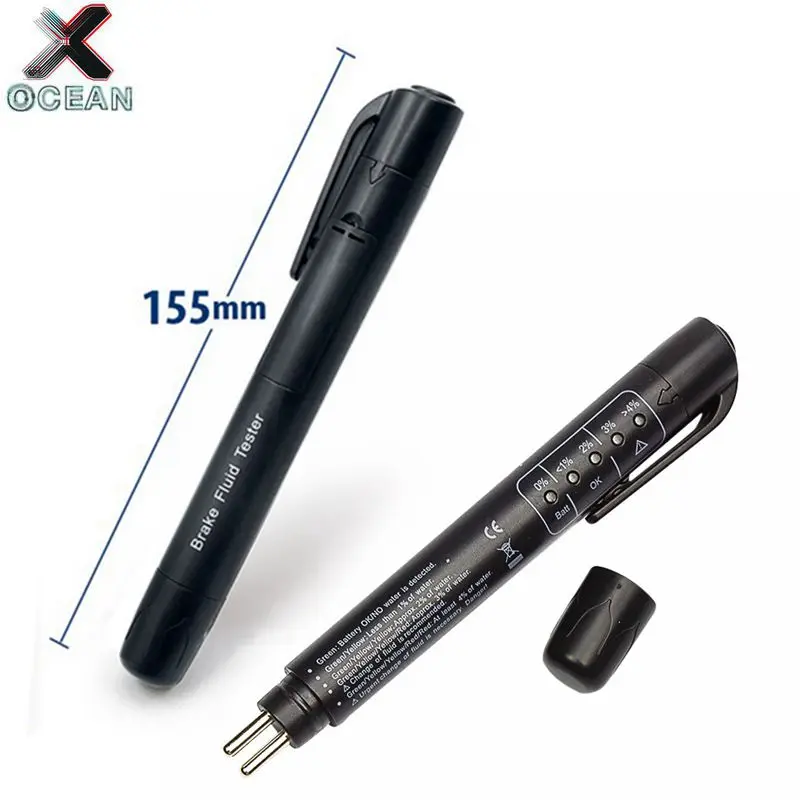 10Pcs Auto Liquid testing Brake Fluid Tester pen 5LED indicator display for DOT3 DOT4 electronic pen