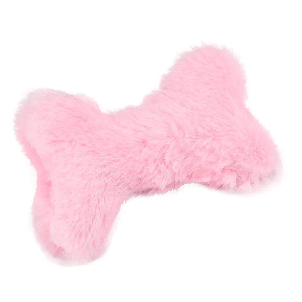 solid color pet toy dog plush bone hair sound toy bite molar pillow cute jouet en peluche pour animaux#A