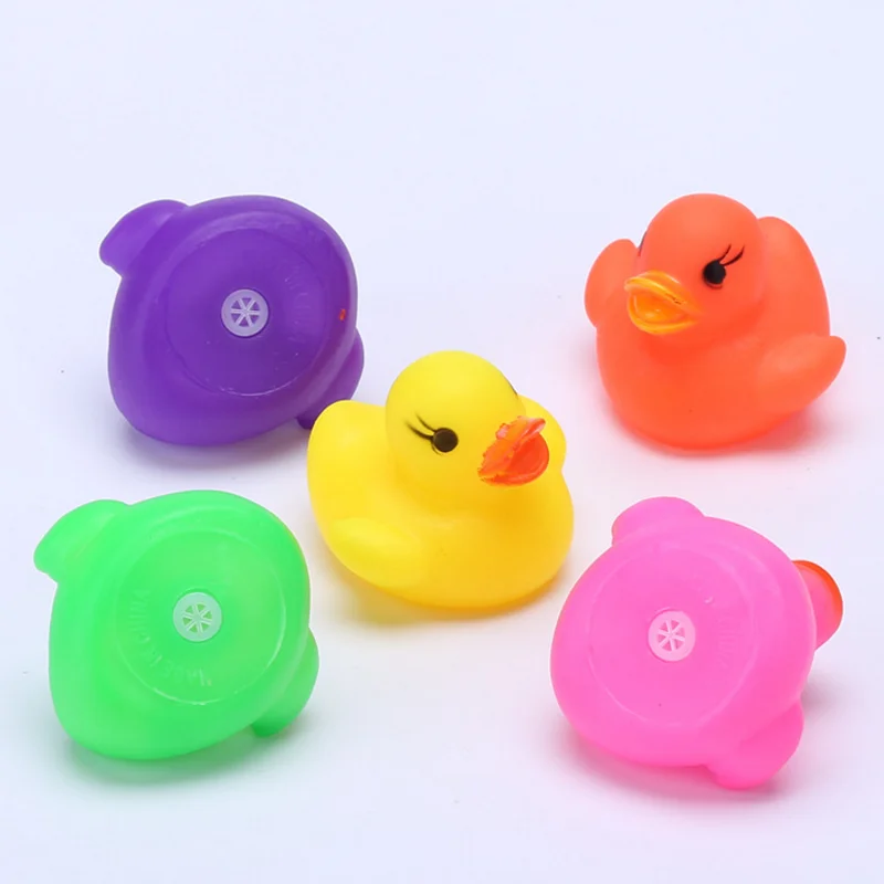 5 pcs/set cute Duck Baby Bath Toys PVC Duck Shower Water Floating Mini