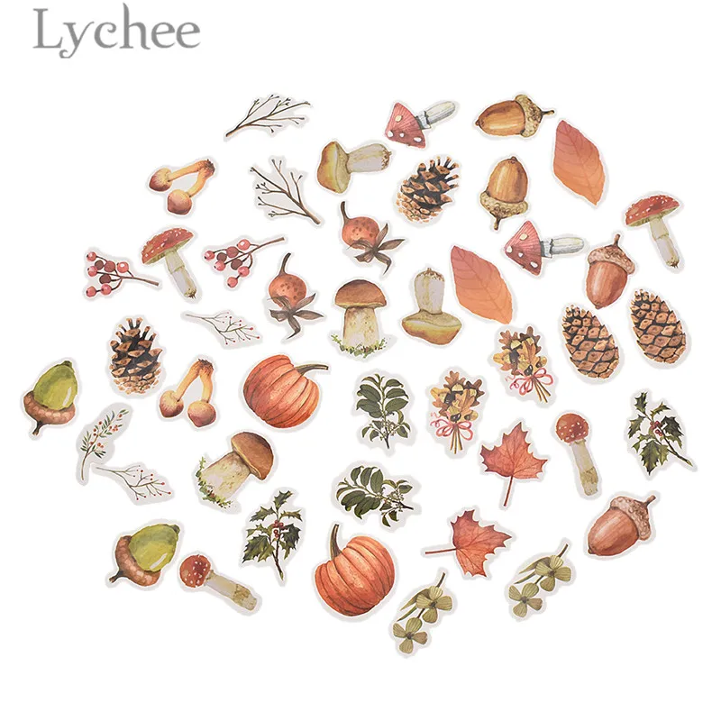 

Lychee Life Forest Story Theme Stickers Fall Pumpkin Mushroom Paper Decals DIY Scrapbooking Diary Label Decorative Stickers