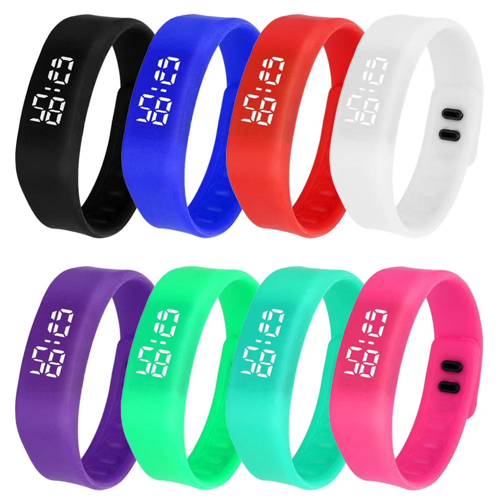 Womens Mens Watch Rubber LED Watch Date Sports Bracelet Digital