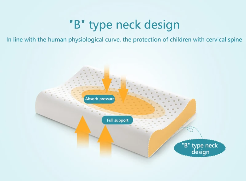 Новинка! Королевский бренд, Таиланд, натуральный латекс, детская подушка, здоровое спальное постельное белье, ортопедическая детская подушка для шеи, детский латексный ореиллер