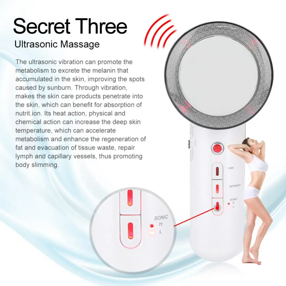 Ultrasonic Cavitation Body Slimming Machine Weight Loss Anti Cellulite Ultrasound EMS Infrared Acupuncture Therapy Body Massager