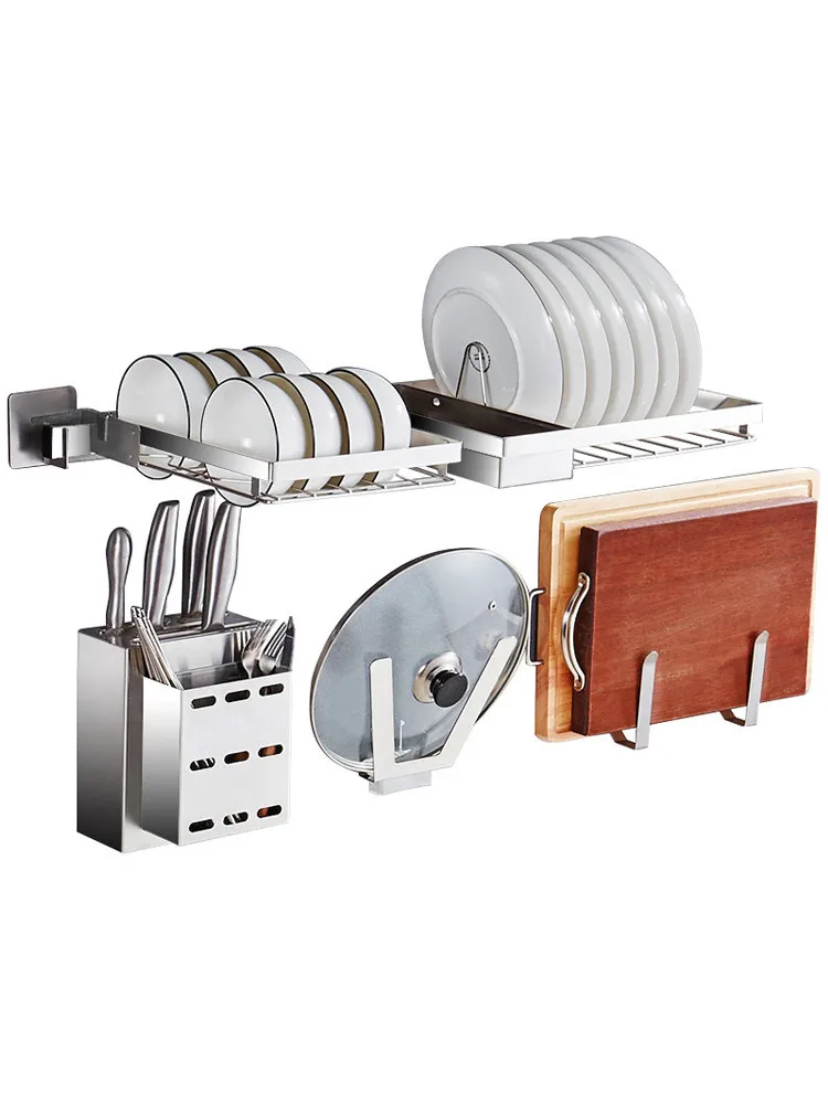 

Kitchen shelf wall hanging vegetable chopping board knife holder without punching and strong load-bearing