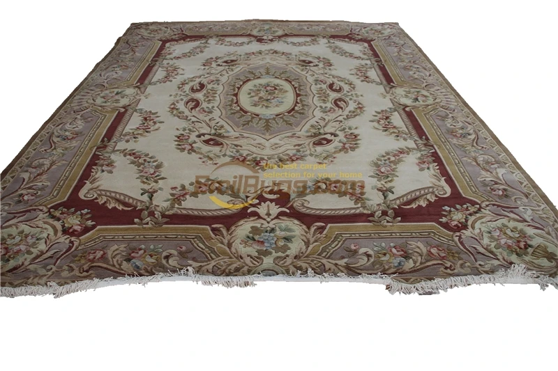 

Savonnerie Style Hand Knotted Wool Pile Area Rug Plush Wool French Savonnerie Hand Made Rug Carpet