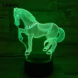Держатель лампы романтический 3D ночник пони декоративная форма лампа современный чувство база 7 цветов свет подарок украшения лампы для