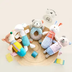 Для новорожденных игрушки животных пищалка Бар Игрушки Детские руки просвещения плюшевые куклы для детей мягкие колокольчики погремушки