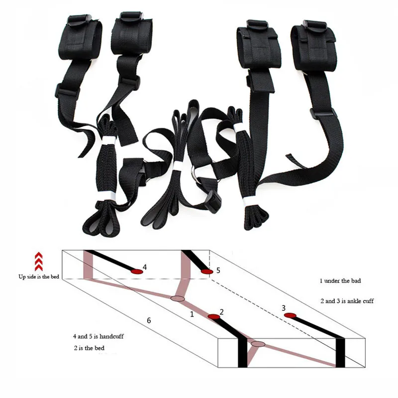 Женское белье Горячие нейлоновые наручники под кровать БДСМ бондаж удерживающие игры для взрослых эротическая секс-игра запястья лодыжки
