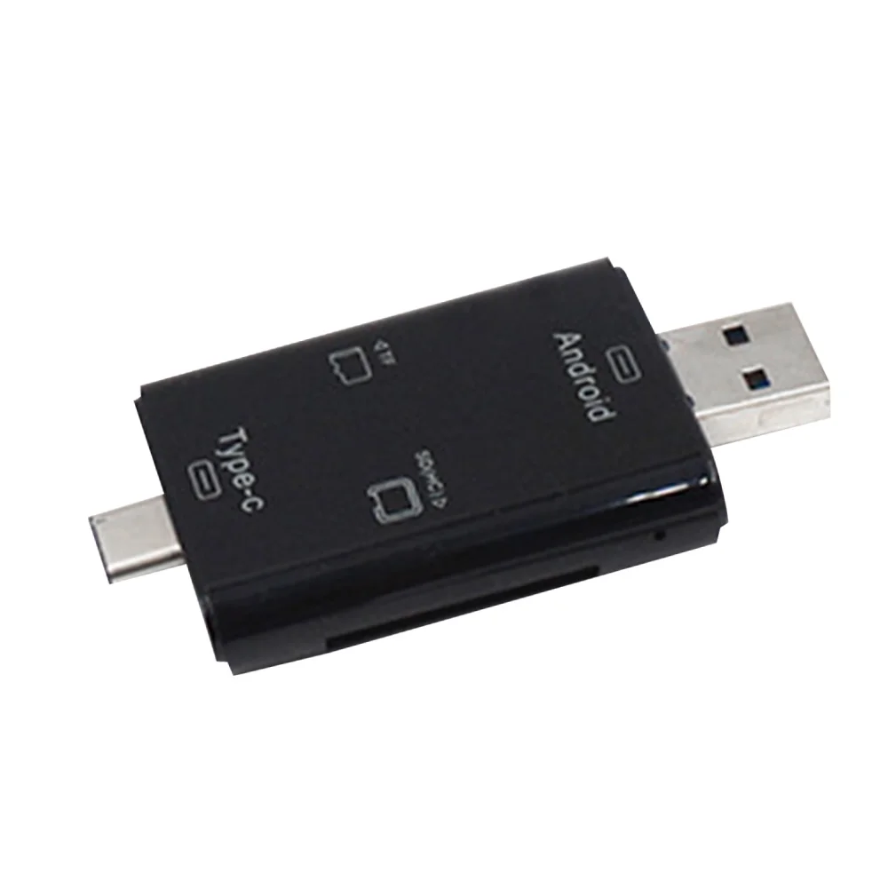 Черный 480 Мбит/с 4In 1 кардридер для OTG TF SD type-c USB кардридер портативный практичный для HuaWei для Apple компьютер OTG