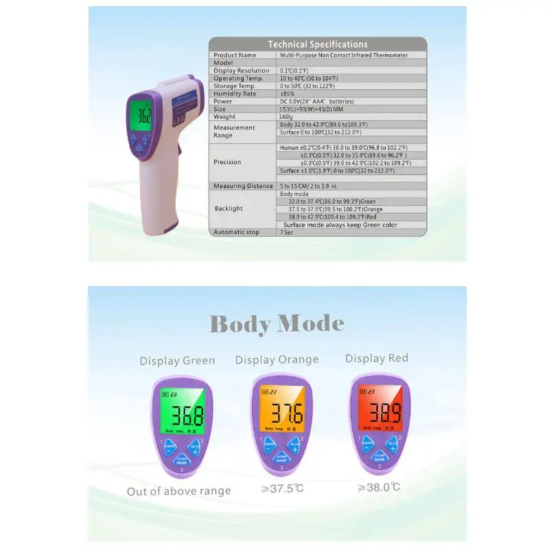 Digital Infrared Thermometer Pyrometer Body Surface termometro Aquarium laser Thermometer Non-Contact Outdoor thermometer (4)