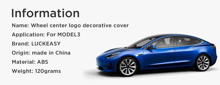 LUCKEASY для Tesla модель 3- Aero центра колеса логотип декоративное покрытие 4 шт./компл