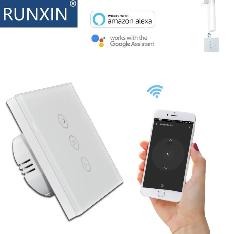 Сенсорный выключатель WIFI занавес переключатель работает с Amazon Alexa google