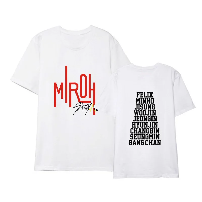 Новая детская футболка с короткими рукавами и надписью Kpop StrayKids Stray MIROH рубашки Fan