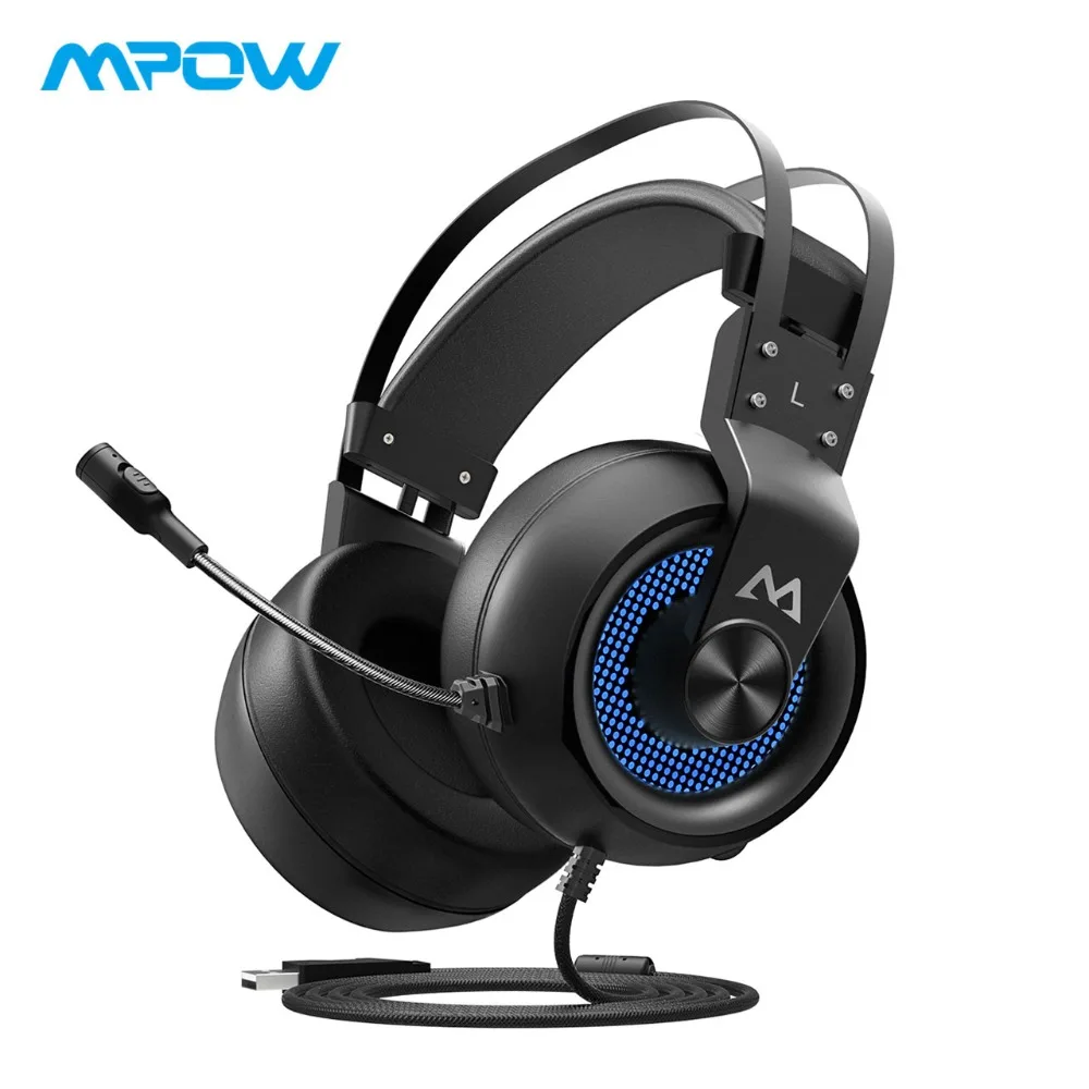 Mpow EG3 игровая гарнитура USB 7 1 объемный звук проводная наушники с микрофоном и