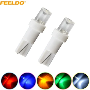 

FEELDO 100Pcs T5 286 2721 Concave 1LED Car Dashboard Wedge Base LED Lights Bulbs 12V white/red/yellow/blue/green #AM-1025