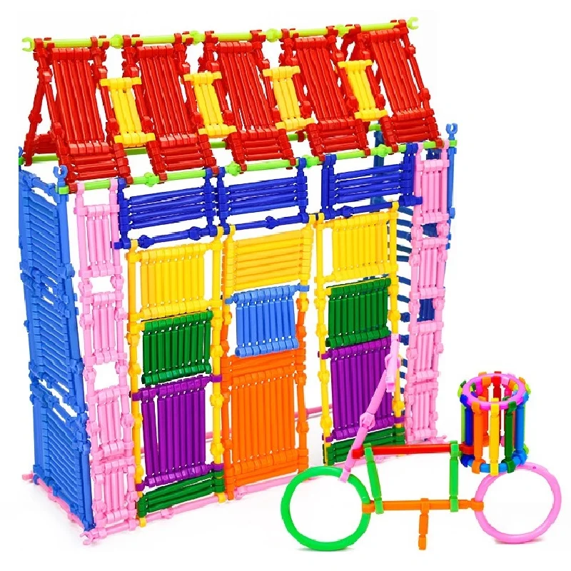 

500pcs Kids Creative Intelligence Sticks Blocks Assembled Plastic Educational Learning Building Blocks Toys Gift