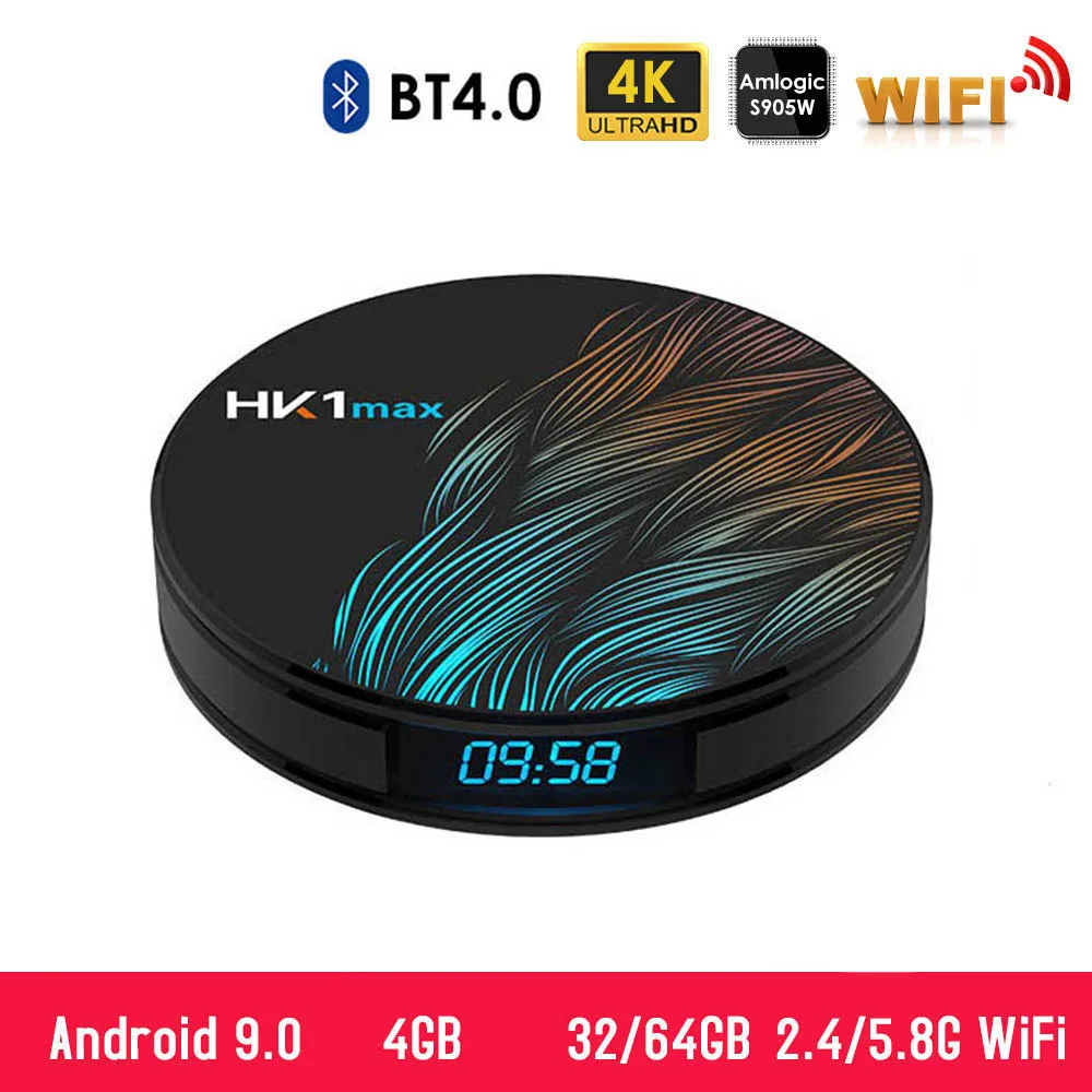 

HK1MAX Smart tv box Android 9.0 2.4G/5G Wifi BT 4.0 RK3328 Quad Core 4K 1080P Full HD hk1 max Set-Top Box Netflix KD Player