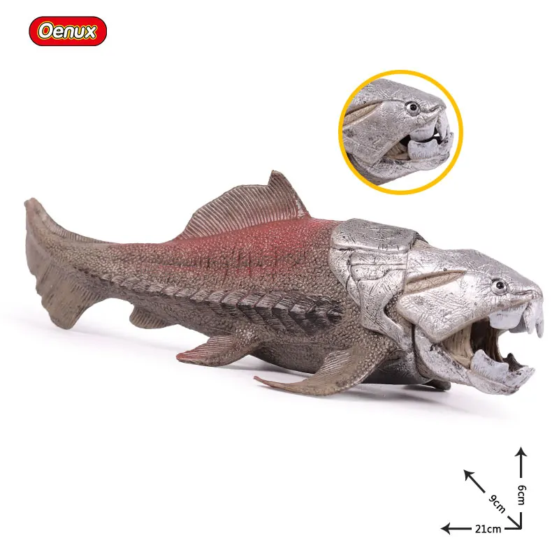 Oenux доисторическая жизнь Dunkleosteus рыба животные модель Морская жизнь Dunkleosteus Terrelli рот может открыть Фигурки игрушки для детей