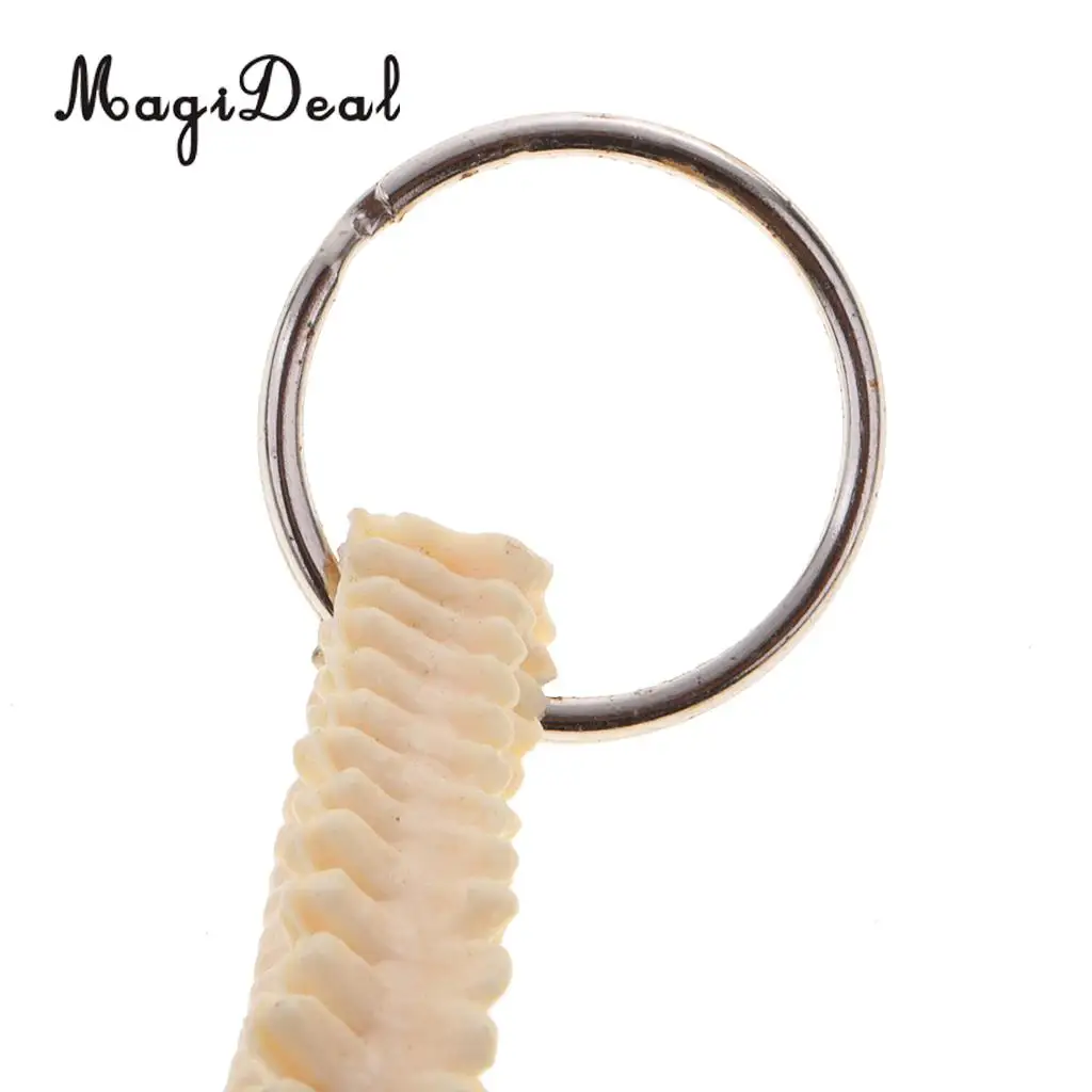 MagiDeal 1Pc Mini PVC Material Handcrafted Human Spine Skeleton Model Keychain for School Teaching Aid Tool Novelty Gift Beige