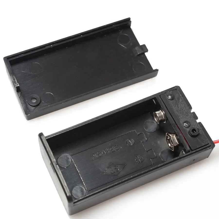 

Wholesale 100PCS/lot Battery Holder 9V Plastic Battery Container ON/OFF Switch Button For Soldering Connecting