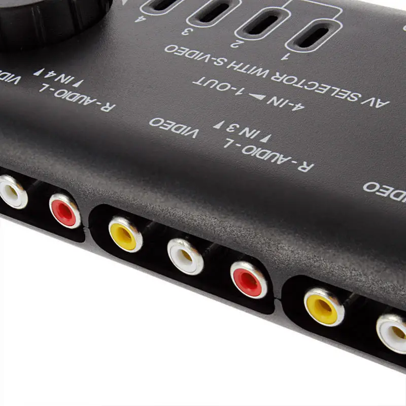 Onsale 1pc 4 in 1 out Audio Video Signal Switcher Splitter Selector High Quality AV RCA Switch Box + RCA Cable Mayitr