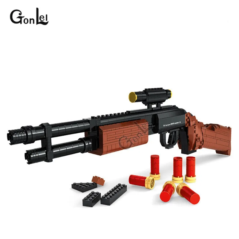 

NEW 527pcs Gun Model Assembled Toy Gun M870 Shotguns Model Building Blocks Gun Weapon Children Educational Military toys Gifts