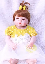 big eyes Newborn Dolls Lifelike bebes Reborn Dolls Babies 55cm Full Body Silicone Vinyl doll Gift For Girls fashion Children Toy lifelike blue eyes 18 inch girl american doll full vinyl princess dolls with blue nursing clothing set children birthday gift