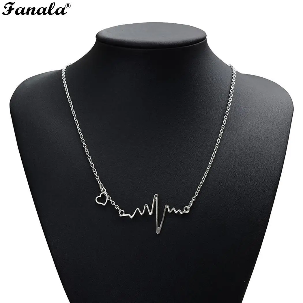 Кулон Heartbeat ЭКГ Для женщин Jewelry Цепочки и ожерелья s Импульсный очарование |