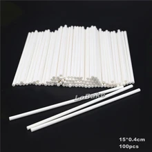 100 шт. белый 15 см длиной 0,4 см диаметр. бумажный поп-леденец палочка для мороженого палочки для помадки DIY Инструменты для выпечки