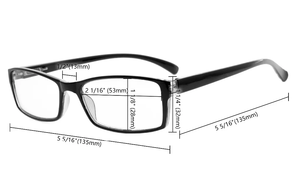 R178-Mix Eyekepper 5 пар прямоугольные очки для чтения удобные очки для чтения для женщин и мужчин