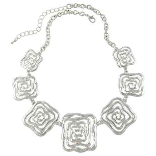 Shineland, Новое поступление, колье, модное женское ожерелье, серебряный цвет, цветок, массивные цепочки, ожерелье, Этнические украшения